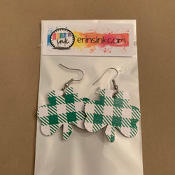 Plaid Shamrock Earrings