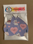 A Whole Latte Love Vegan Leather Teardrop Earrings Erin's Ink
