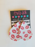 Lipstick Love Vegan Leather Teardrop Earrings Erin's Ink