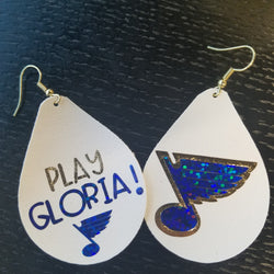 Play Gloria! Vegan Leather Teardrop Earrings Erin's Ink