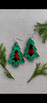 Red Buffalo Plaid Green Glitter Christmas Trees