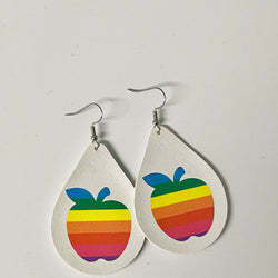 Rainbow Apple Earrings