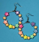 Rainbow Pastel Star Bead Earrings