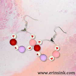 Valentine Hearts Bead Earrings
