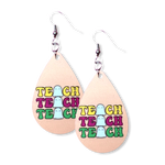 Spooky Teach Earrings Peach/Light Orange Background