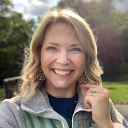 Mini Leopard Print Vegan Leather Earrings