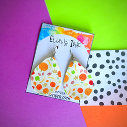 Fall Favorites Vegan Leather Teardrop Earrings Erin's Ink
