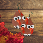 Turkey Time Faux Leather Earrings
